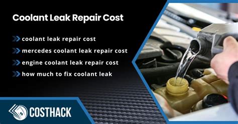 average cost of coolant leak repair|Coolant Leak Repair Cost